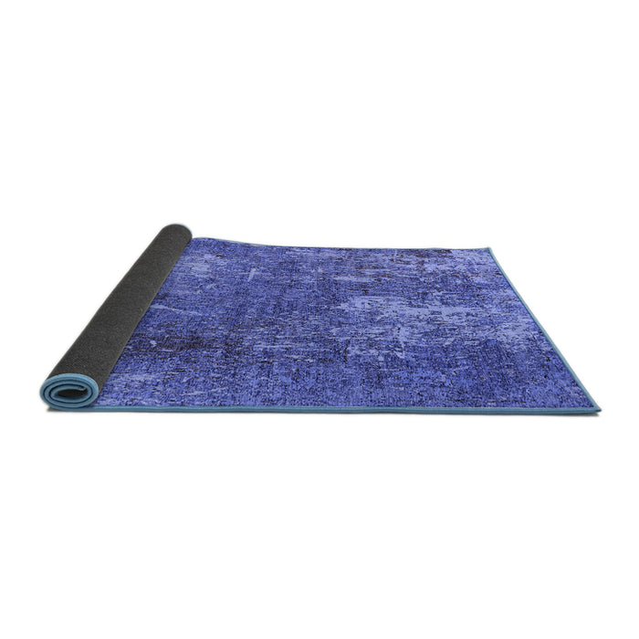 Sideview of Oriental Blue Industrial Rug, urb2809blu