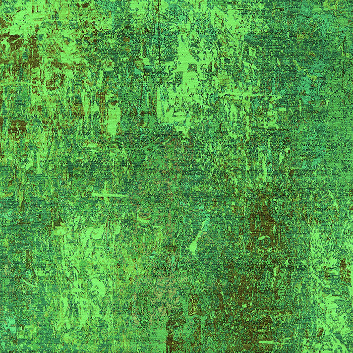 Square Machine Washable Oriental Green Industrial Area Rugs, wshurb2809grn