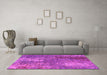 Machine Washable Oriental Pink Industrial Rug in a Living Room, wshurb2809pnk