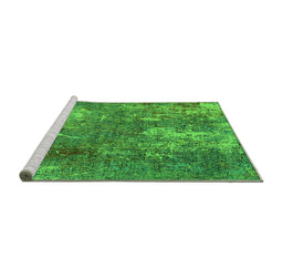 Sideview of Machine Washable Oriental Green Industrial Area Rugs, wshurb2809grn