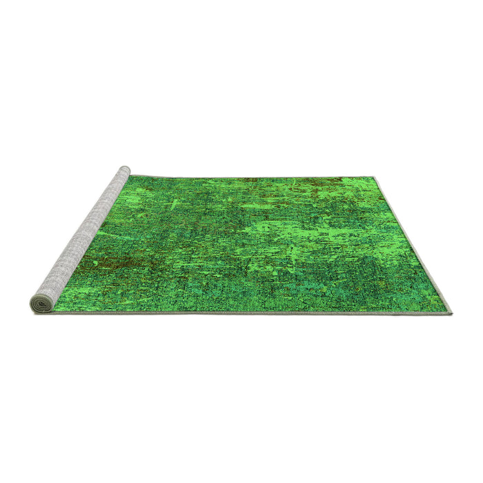 Sideview of Machine Washable Oriental Green Industrial Area Rugs, wshurb2809grn