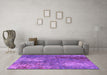 Machine Washable Oriental Purple Industrial Area Rugs in a Living Room, wshurb2809pur