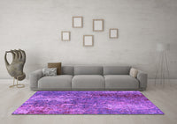 Machine Washable Oriental Purple Industrial Rug, wshurb2809pur