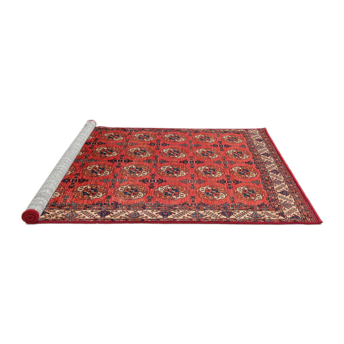 Sideview of Machine Washable Industrial Modern Red Rug, wshurb2810