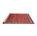 Sideview of Machine Washable Industrial Modern Red Rug, wshurb2810