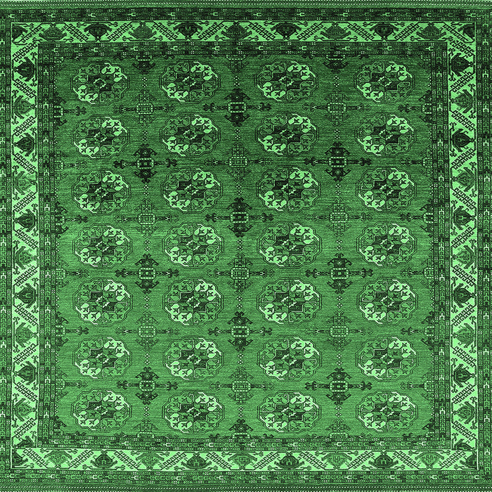 Square Machine Washable Oriental Emerald Green Industrial Area Rugs, wshurb2810emgrn