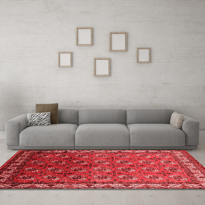 Industrial Red Washable Rugs