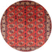 Round Machine Washable Industrial Modern Red Rug, wshurb2810