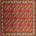 Square Oriental Brown Industrial Rug, urb2810brn