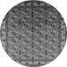 Round Machine Washable Oriental Gray Industrial Rug, wshurb2810gry