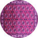 Round Oriental Purple Industrial Rug, urb2810pur