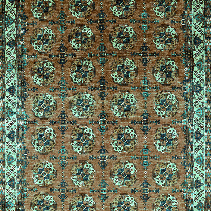 Machine Washable Oriental Turquoise Industrial Area Rugs, wshurb2810turq