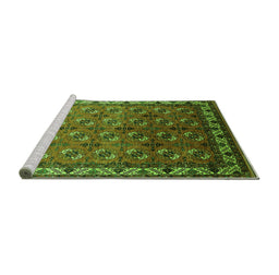 Sideview of Machine Washable Oriental Green Industrial Area Rugs, wshurb2810grn