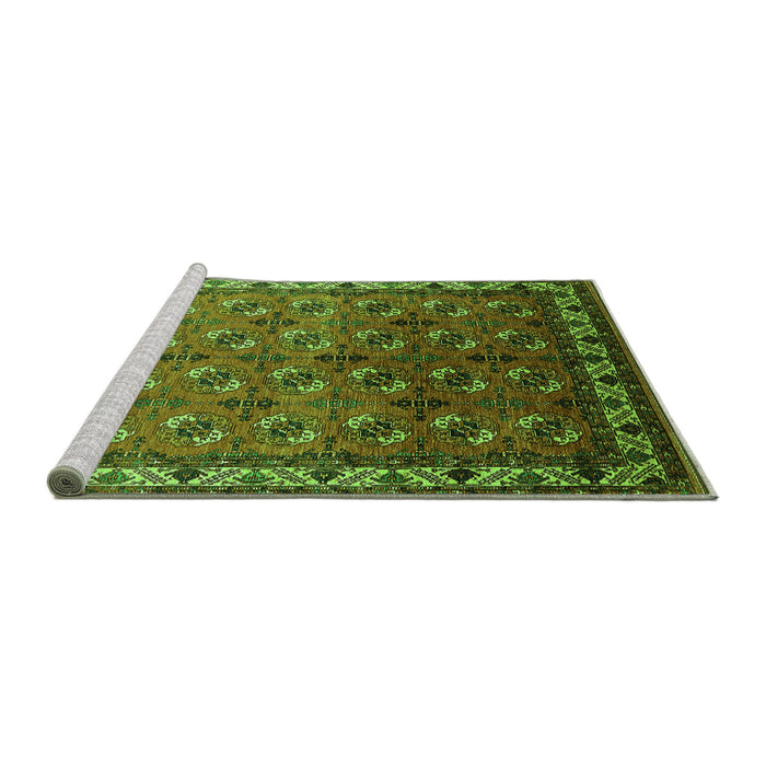 Sideview of Machine Washable Oriental Green Industrial Area Rugs, wshurb2810grn