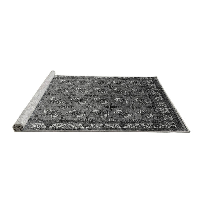 Sideview of Machine Washable Oriental Gray Industrial Rug, wshurb2810gry