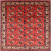 Square Machine Washable Industrial Modern Red Rug, wshurb2810