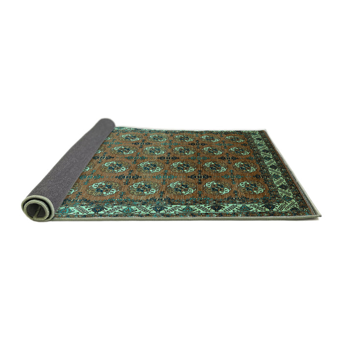 Sideview of Oriental Turquoise Industrial Rug, urb2810turq