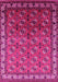 Machine Washable Oriental Pink Industrial Rug, wshurb2810pnk