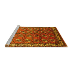 Sideview of Machine Washable Oriental Yellow Industrial Rug, wshurb2810yw