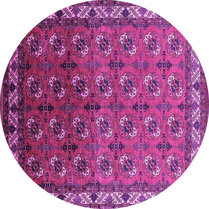 Round Machine Washable Oriental Purple Industrial Area Rugs, wshurb2810pur