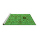 Sideview of Machine Washable Oriental Green Industrial Area Rugs, wshurb2811grn