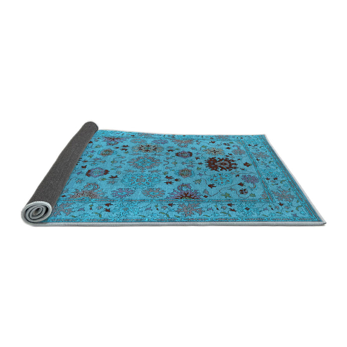 Sideview of Oriental Light Blue Industrial Rug, urb2811lblu