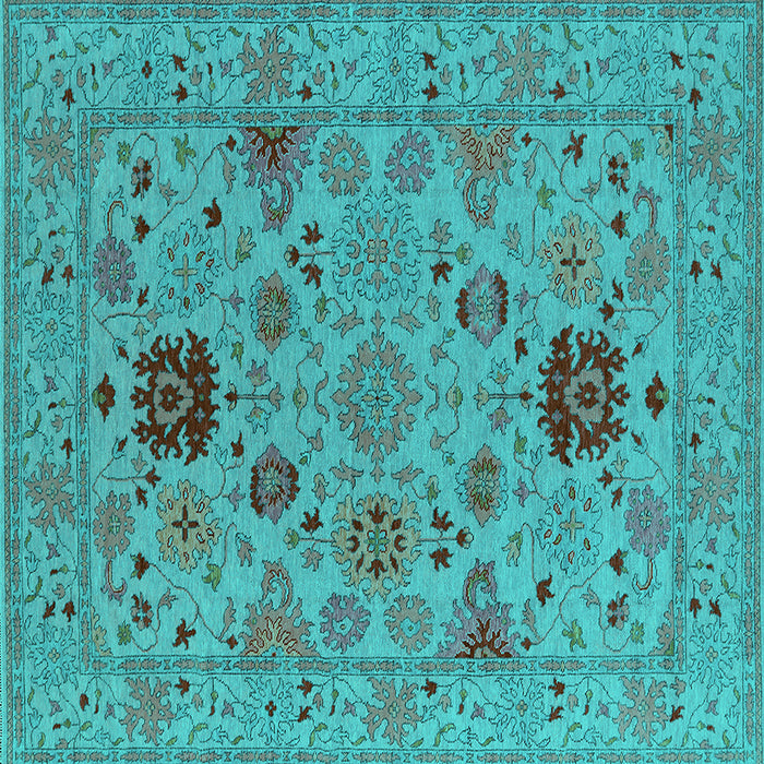 Square Oriental Turquoise Industrial Rug, urb2811turq