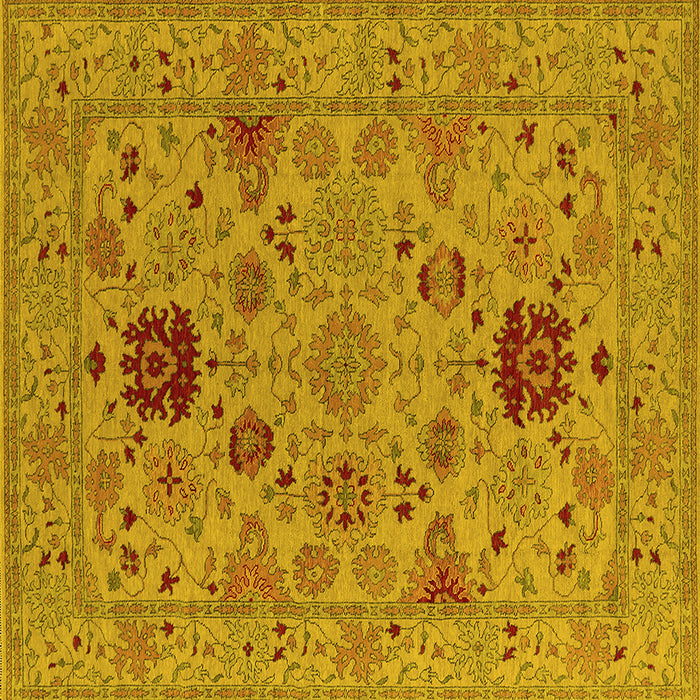 Square Oriental Yellow Industrial Rug, urb2811yw
