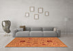 Machine Washable Oriental Orange Industrial Area Rugs in a Living Room, wshurb2811org