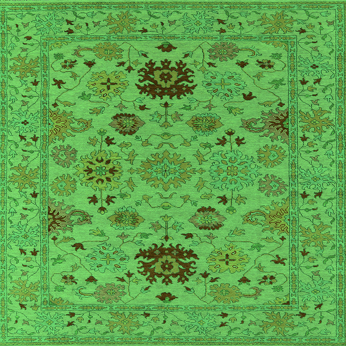 Square Oriental Green Industrial Rug, urb2811grn