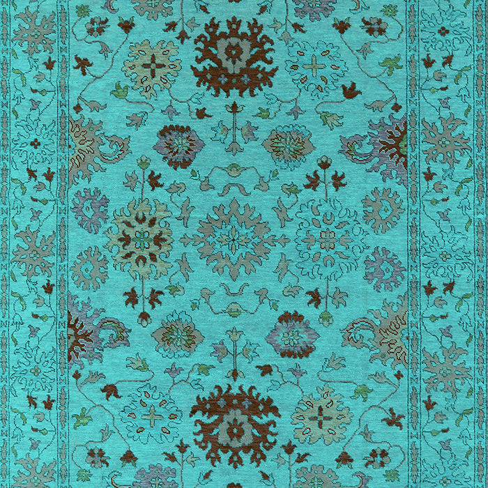 Machine Washable Oriental Turquoise Industrial Area Rugs, wshurb2811turq