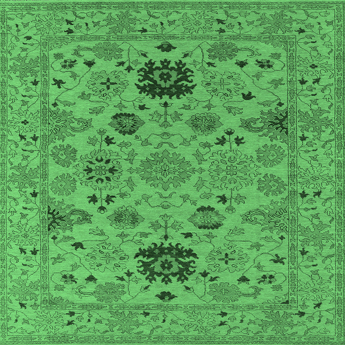 Square Oriental Emerald Green Industrial Rug, urb2811emgrn