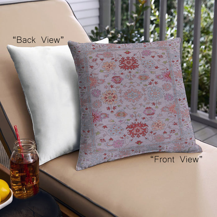 Front View of Mid-Century Modern Urban Square Mauve Taupe Purple Throw Pillow, 18 inch by 18 inch, pwurb2811