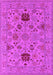 Machine Washable Oriental Pink Industrial Rug, wshurb2811pnk