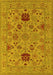 Machine Washable Oriental Yellow Industrial Rug, wshurb2811yw