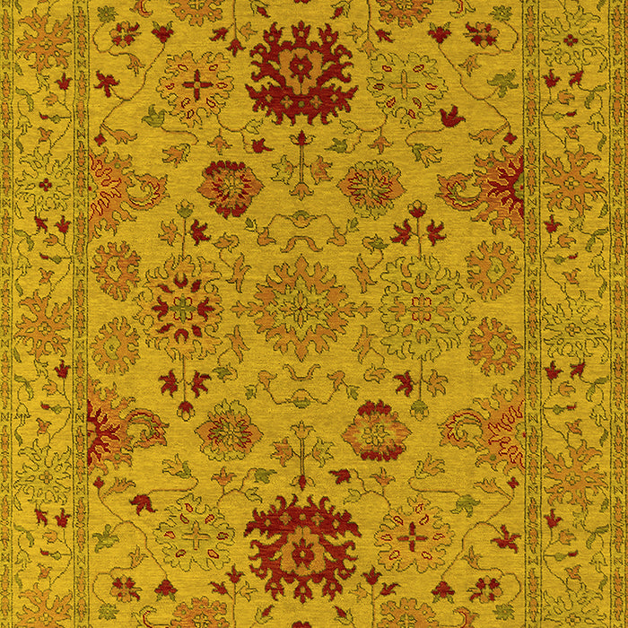 Machine Washable Oriental Yellow Industrial Rug, wshurb2811yw