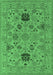 Machine Washable Oriental Emerald Green Industrial Area Rugs, wshurb2811emgrn