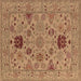 Square Oriental Brown Industrial Rug, urb2811brn