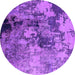 Round Oriental Purple Industrial Rug, urb2812pur