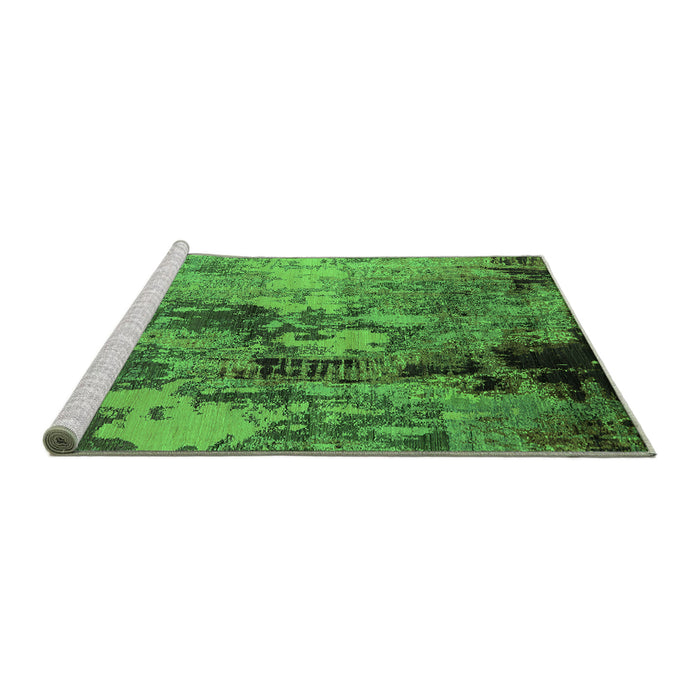 Sideview of Machine Washable Oriental Green Industrial Area Rugs, wshurb2812grn