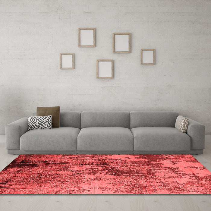 Industrial Red Washable Rugs