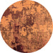 Round Oriental Orange Industrial Rug, urb2812org