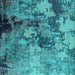 Square Oriental Turquoise Industrial Rug, urb2812turq