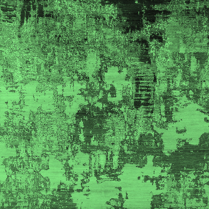 Square Machine Washable Oriental Emerald Green Industrial Area Rugs, wshurb2812emgrn