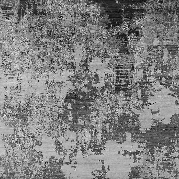 Square Machine Washable Oriental Gray Industrial Rug, wshurb2812gry