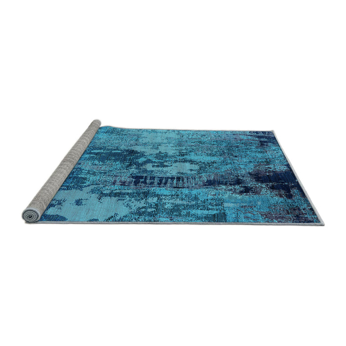 Sideview of Machine Washable Oriental Light Blue Industrial Rug, wshurb2812lblu