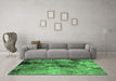 Machine Washable Oriental Emerald Green Industrial Area Rugs in a Living Room,, wshurb2812emgrn