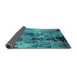 Sideview of Oriental Turquoise Industrial Rug, urb2812turq