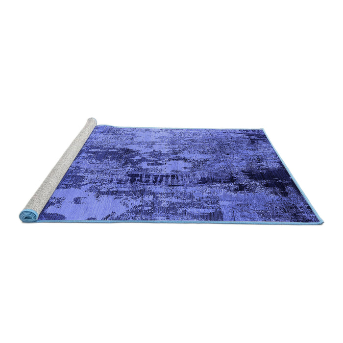 Sideview of Machine Washable Oriental Blue Industrial Rug, wshurb2812blu