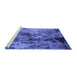 Sideview of Machine Washable Oriental Blue Industrial Rug, wshurb2812blu